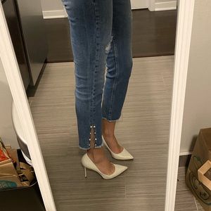 Zara skinny jeans with pearl detail